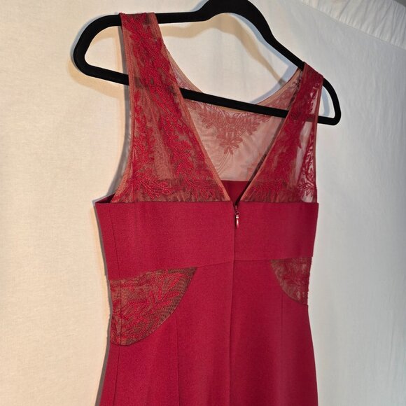 BCBG MAXAZRIA Quite Luxury Fuchsia ENIDA Ruffled Crepe Dress Size 6 LIKE NEW! - Picture 8 of 17